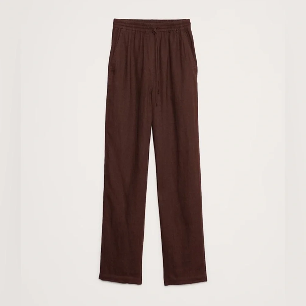 NWT! Banana Republic Pink Linen Pull-On Ankle Pant - Medium 🩶